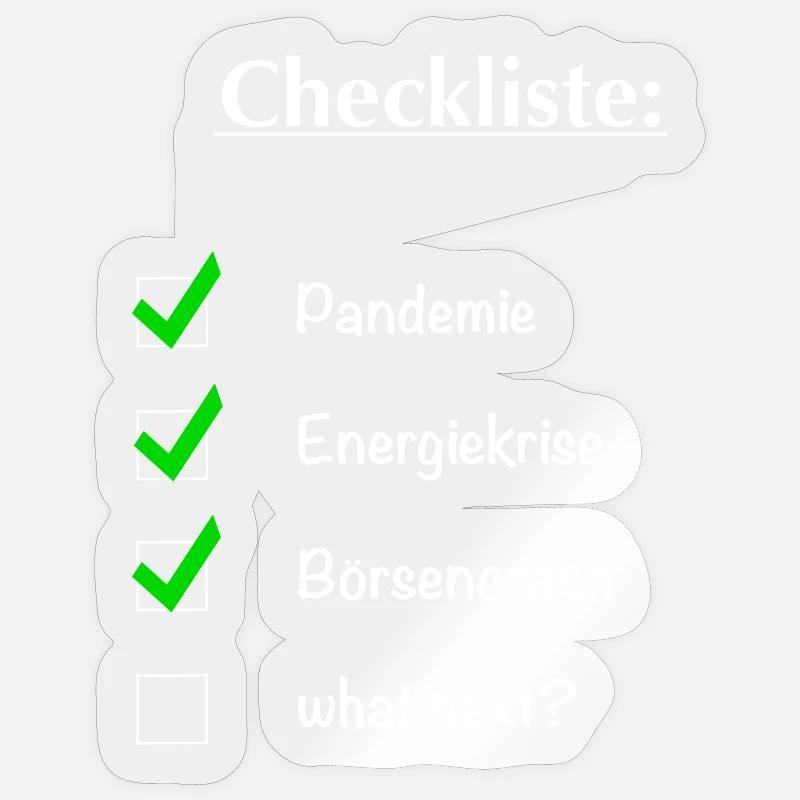 Checkliste what next? MEME - Sticker Größe S (10 x 10 cm) - Transparent glänzend