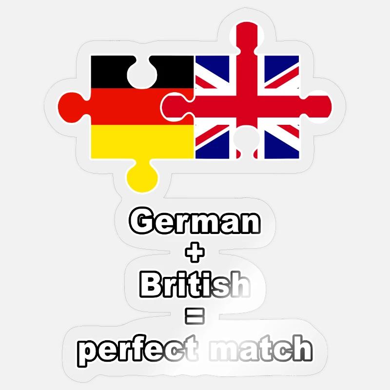 Puzzle germano-britannique - Sticker taille S (10 x 10 cm) - brillant transparent