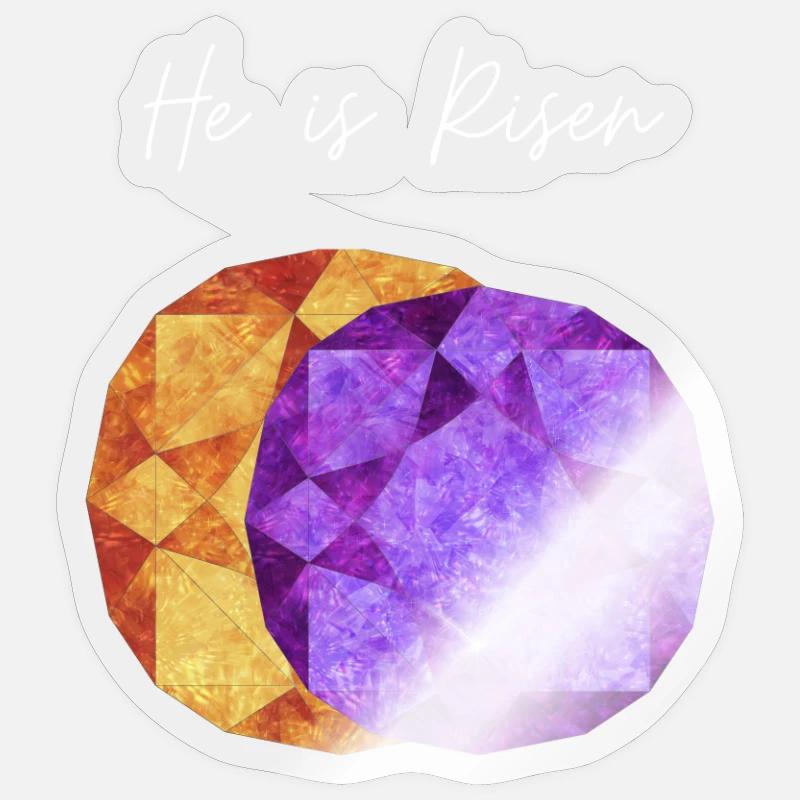 He is Risen Geometric Gem Sticker size S (10 x 10 cm)