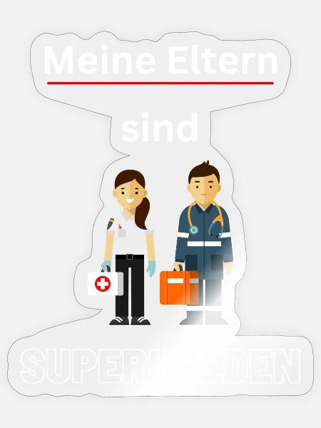 Meine Eltern sind Superhelden - Sticker Größe S (10 x 10 cm) - Transparent glänzend