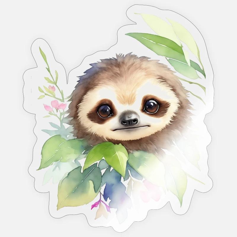 Faultier Sticker Größe S (10 x 10 cm)