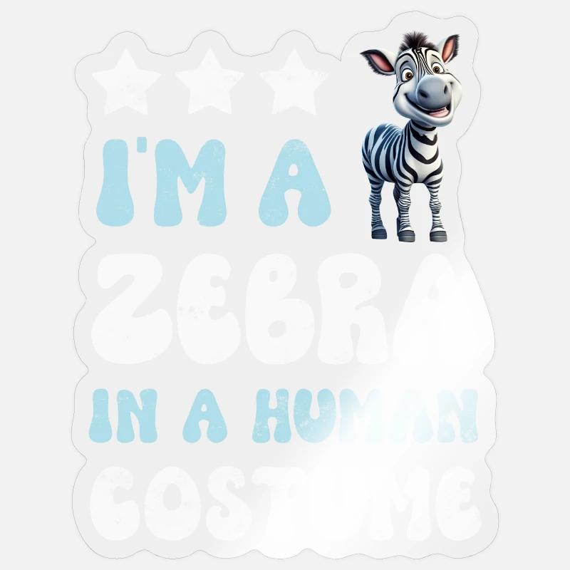 Zebra - Sticker Größe S (10 x 10 cm) - Transparent glänzend