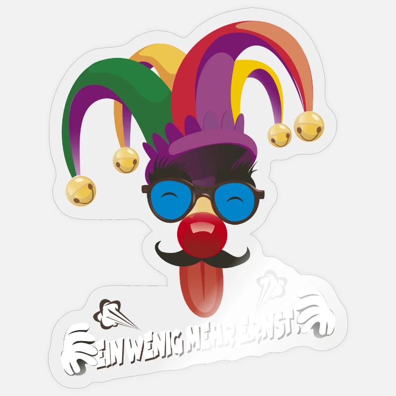 Bunter Jester mit Gläsern Sticker Größe S (10 x 10 cm)