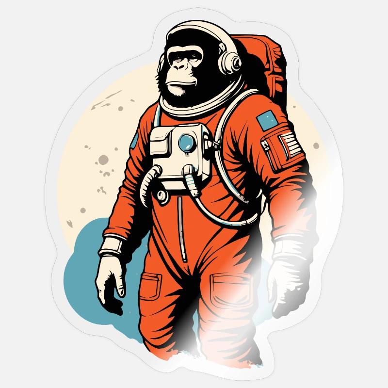 A monkey in a spacesuit Sticker size S (10 x 10 cm)