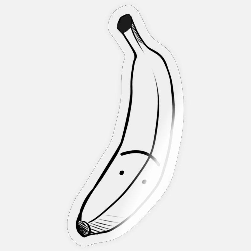 Banane heureuse - Sticker taille S (10 x 10 cm) - brillant transparent