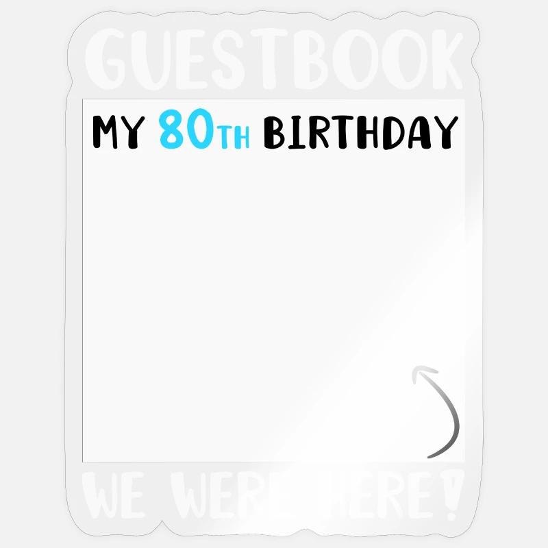 80e anniversaire - Sticker taille S (10 x 10 cm) - brillant transparent