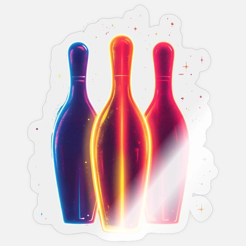 90s Bowling - Sticker size S (10 x 10 cm) - transparent glossy