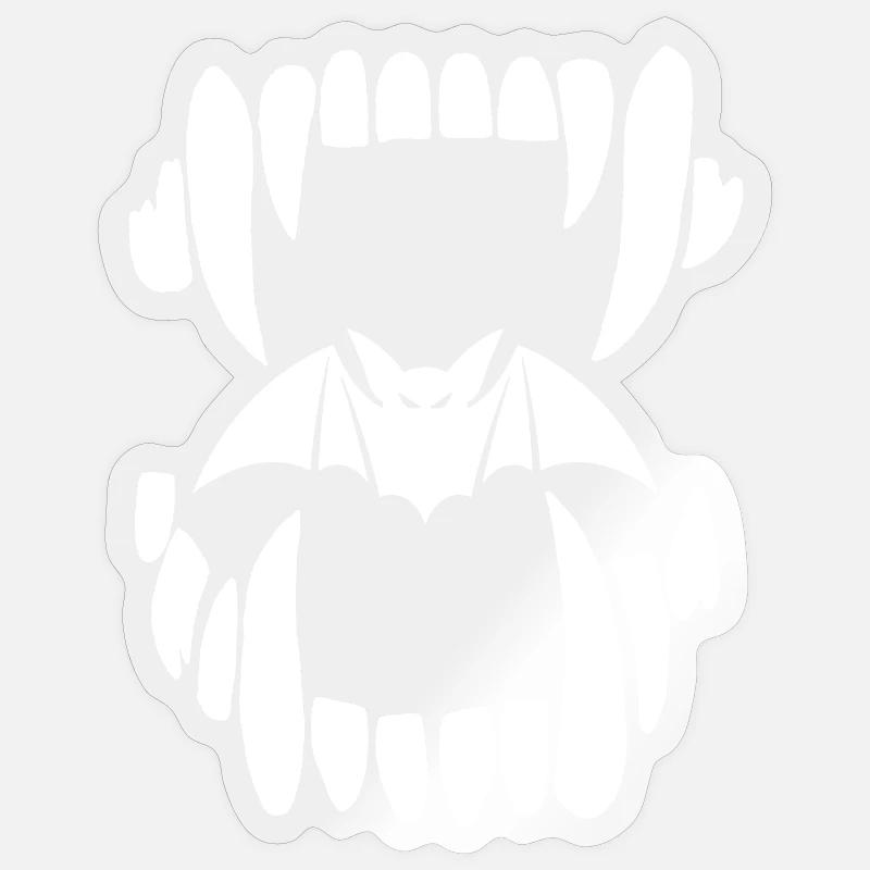 Vampir-Kiefer - Sticker Größe S (10 x 10 cm) - Transparent glänzend