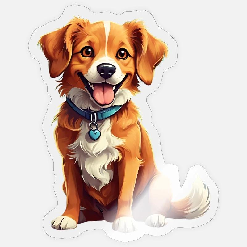 Hundebegleiter Verspieltes Geschenk Kind Sticker Größe S (10 x 10 cm)
