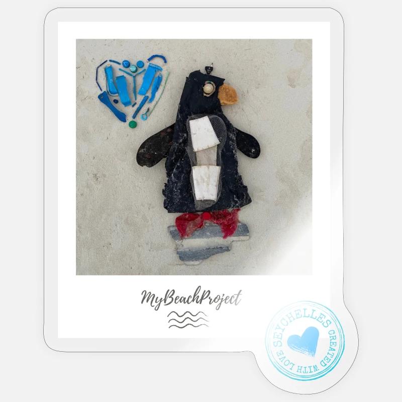 Plastic Penguin Sticker size S (10 x 10 cm)