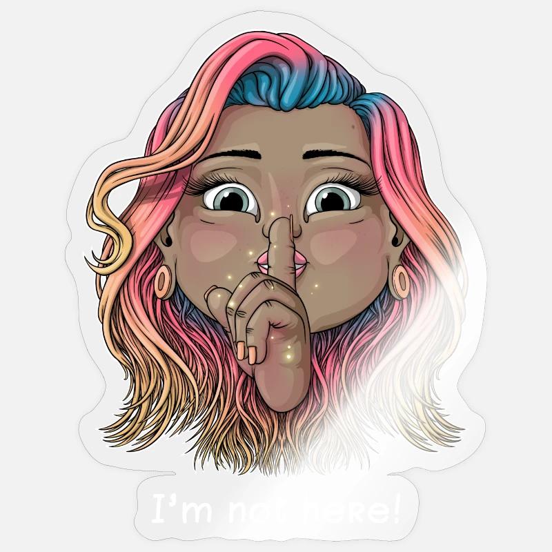 I'm not here - Sticker size S (10 x 10 cm) - transparent glossy