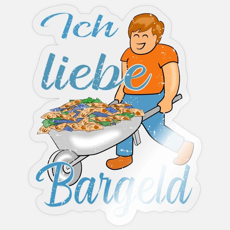 Bargeld Geld Sticker Größe S (10 x 10 cm)
