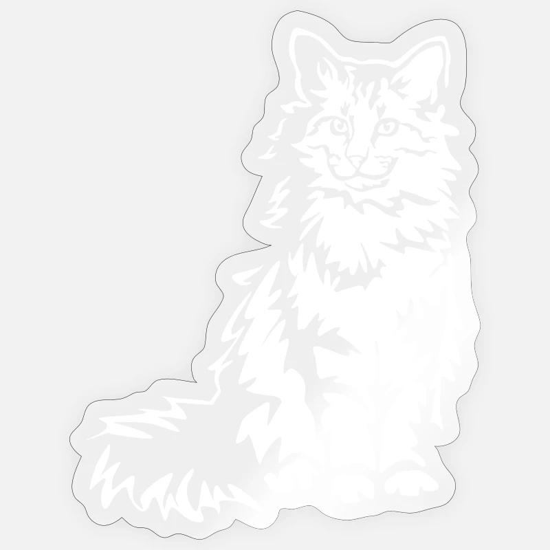 Chat des forêts norvégiennes « Black Edition » Sticker taille S (10 x 10 cm)
