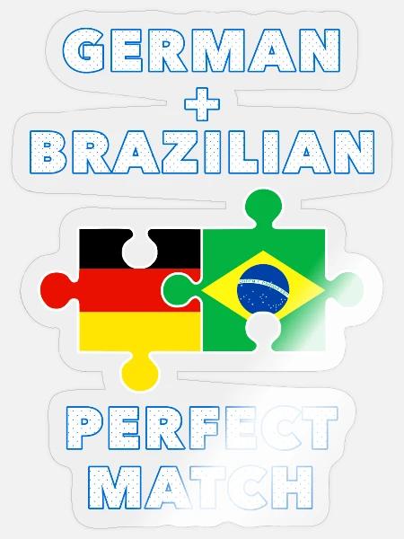 German Brazilian Puzzle - Sticker Größe S (10 x 10 cm) - Transparent glänzend