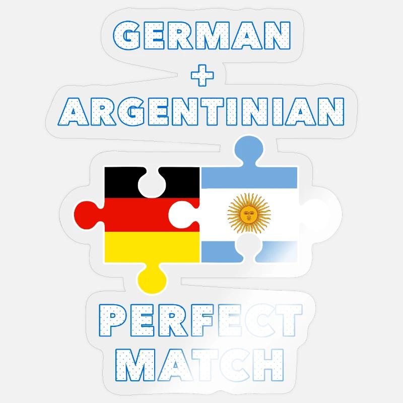 German Argentinian Puzzle - Sticker size S (10 x 10 cm) - transparent glossy