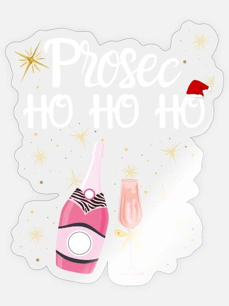 Weihnachten Prosecco - Sticker Größe S (10 x 10 cm) - Transparent glänzend