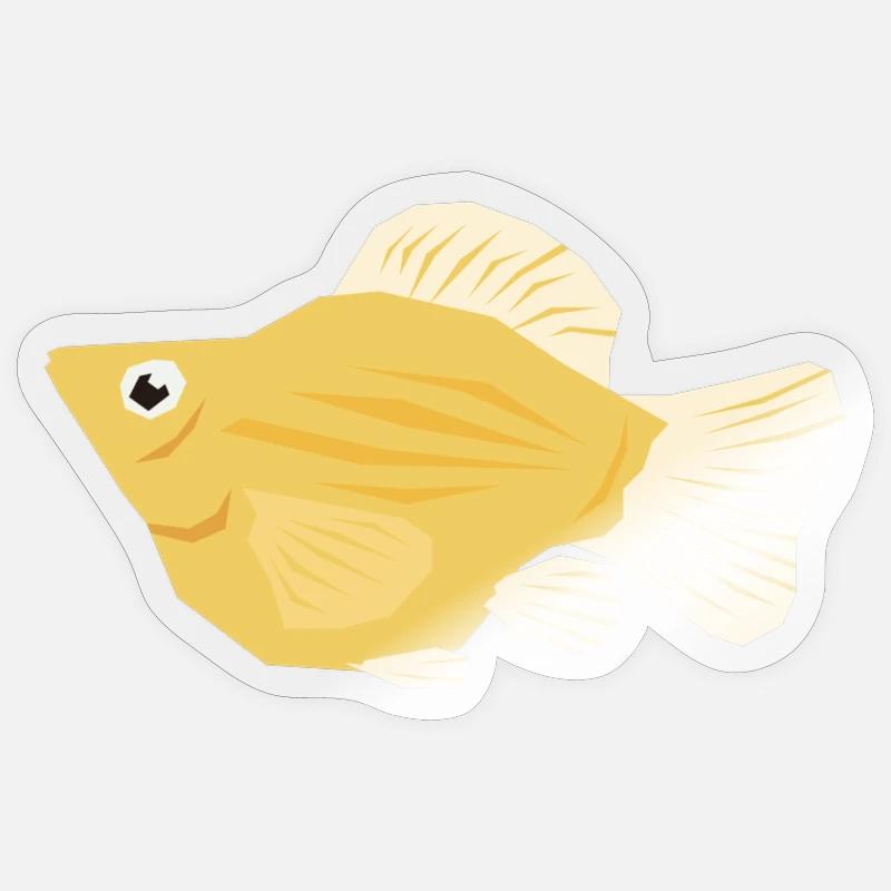 Molly tropicale - Sticker taille S (10 x 10 cm) - brillant transparent