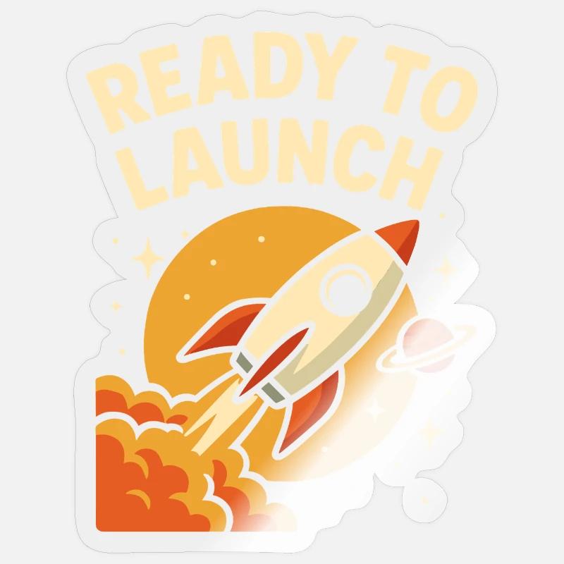 Lancement de fusée - Prêt à aller dans l’espace Sticker taille S (10 x 10 cm)