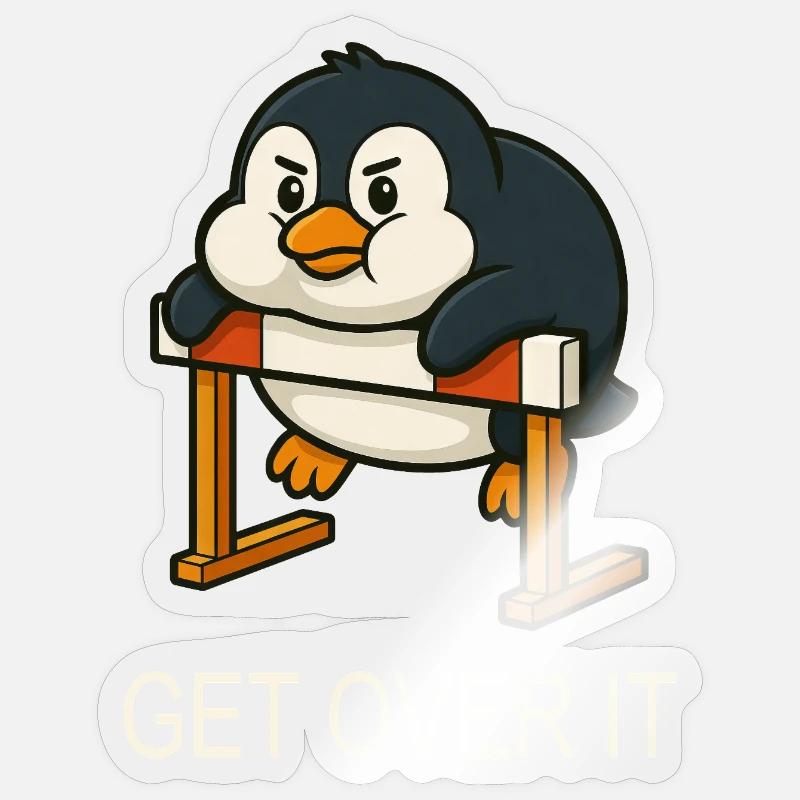 Chubby pingouin haies course citation surmontez-le Sticker taille S (10 x 10 cm)