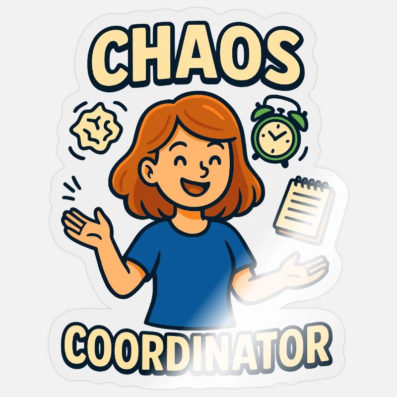 Chaos Coordinator Comic Style Sticker size S (10 x 10 cm)