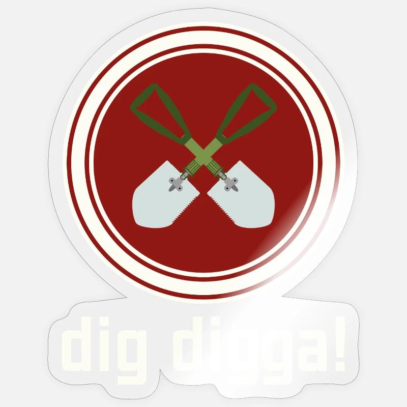 dig digga! - Sticker size S (10 x 10 cm) - transparent glossy