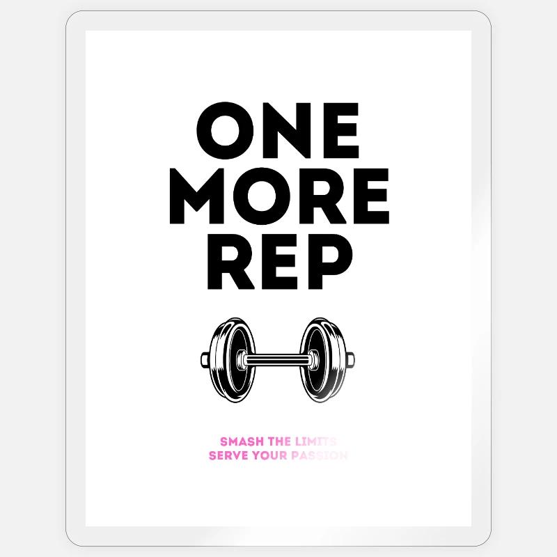 Gym Motivation One More Rep Design - Sticker size S (10 x 10 cm) - transparent glossy