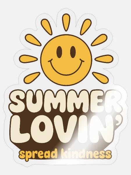Summer Lovin' Spread Kindness - Sticker Größe S (10 x 10 cm) - Transparent glänzend
