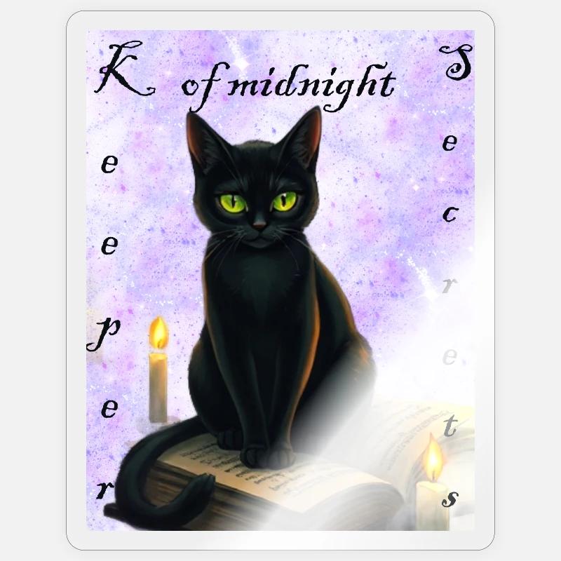 Gardien des secrets de minuit - Sticker taille S (10 x 10 cm) - brillant transparent