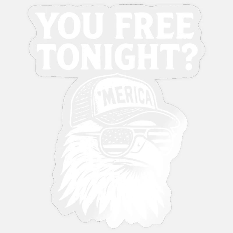Tu es libre ce soir, Eagle, 4 juillet Sticker taille S (10 x 10 cm)