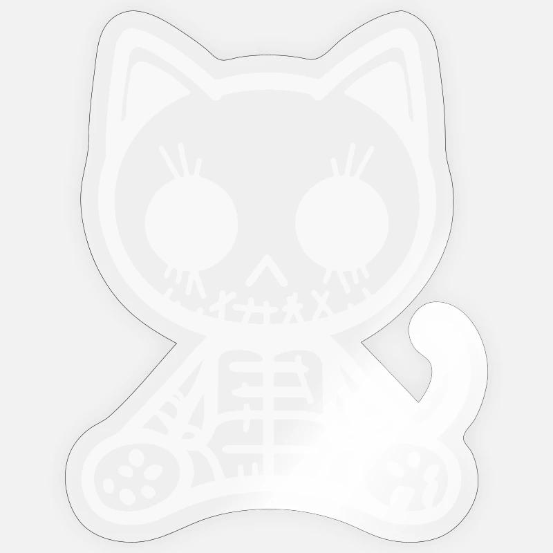 Chat Zombie - Sticker taille S (10 x 10 cm) - brillant transparent