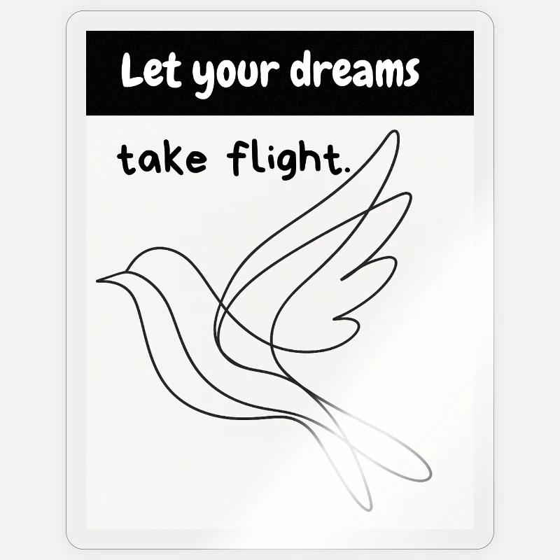 Bird flying - Sticker size S (10 x 10 cm) - transparent glossy