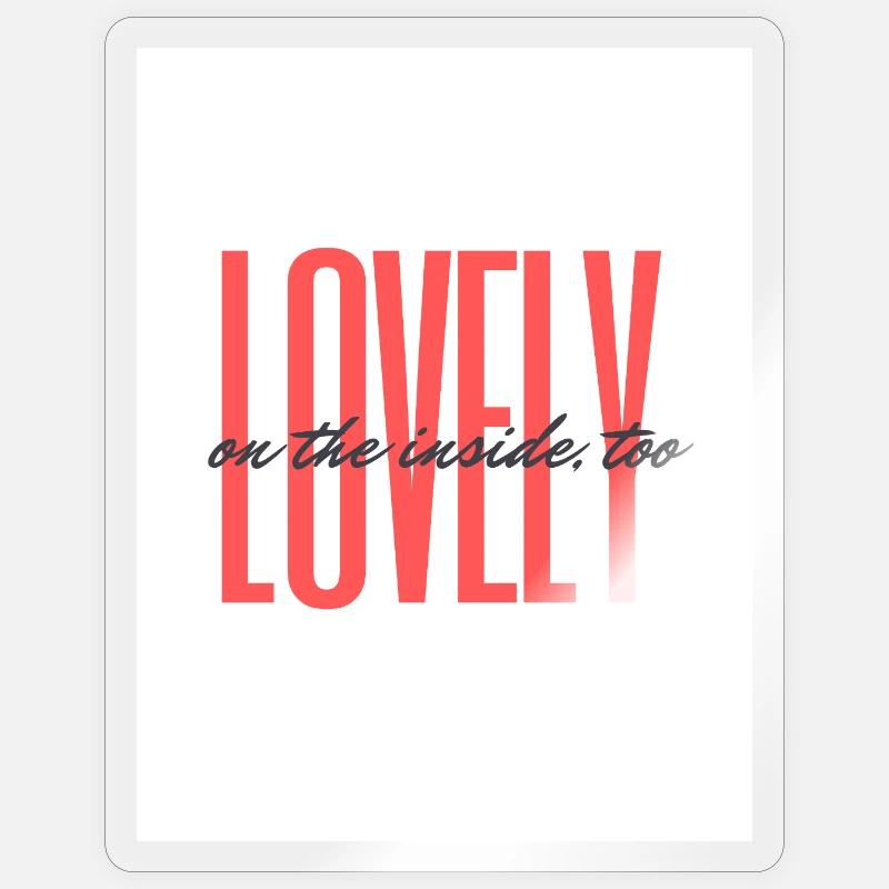 Lovely_inside_coral - Sticker taille S (10 x 10 cm) - brillant transparent
