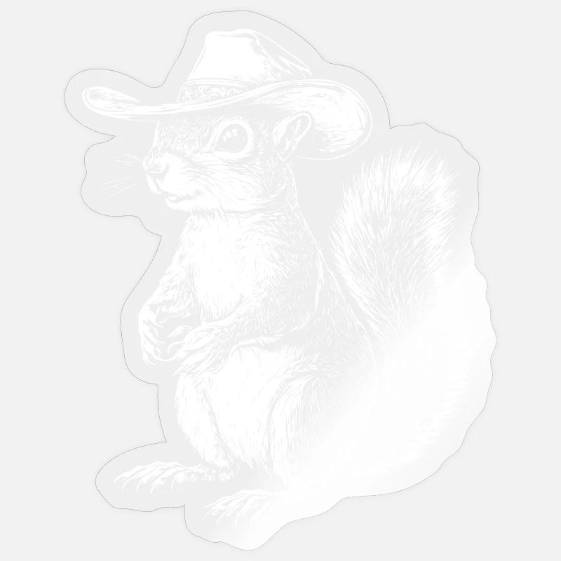 Squirrel Cowboy Hat Western - Sticker size S (10 x 10 cm) - transparent glossy