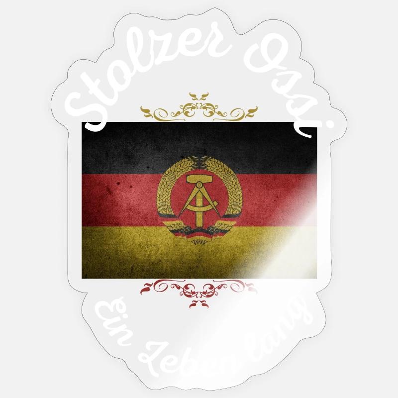 Fier Allemand de l’Est - Sticker taille S (10 x 10 cm) - brillant transparent