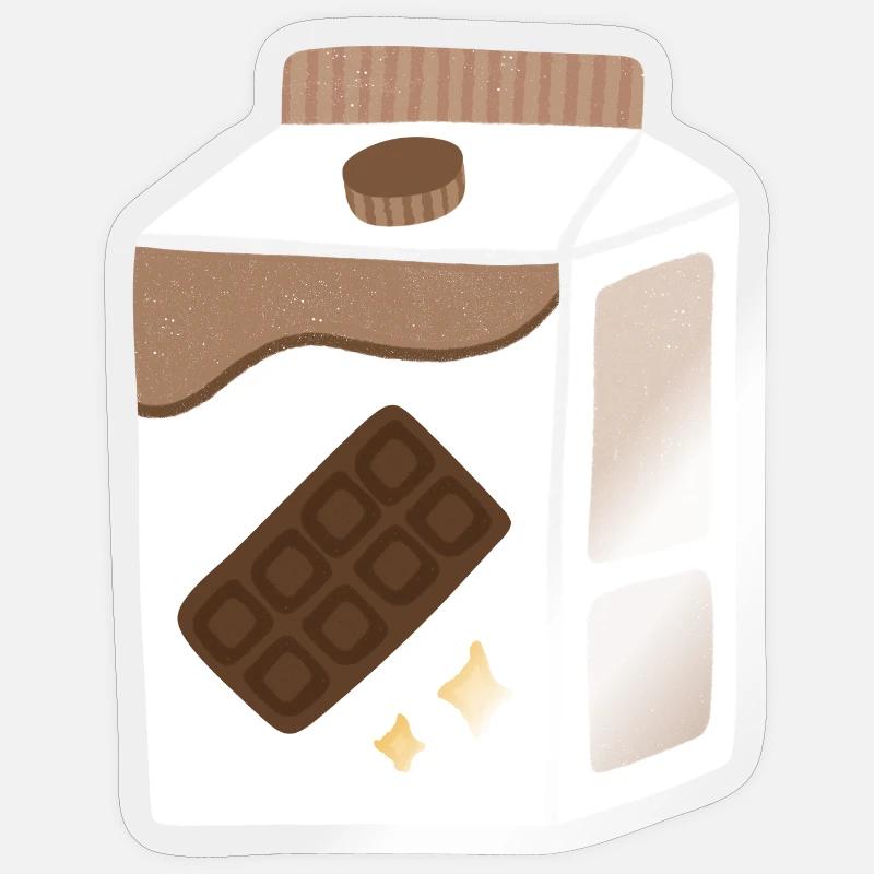 Schokoladen-Milchkarton - Sticker Größe S (10 x 10 cm) - Transparent glänzend