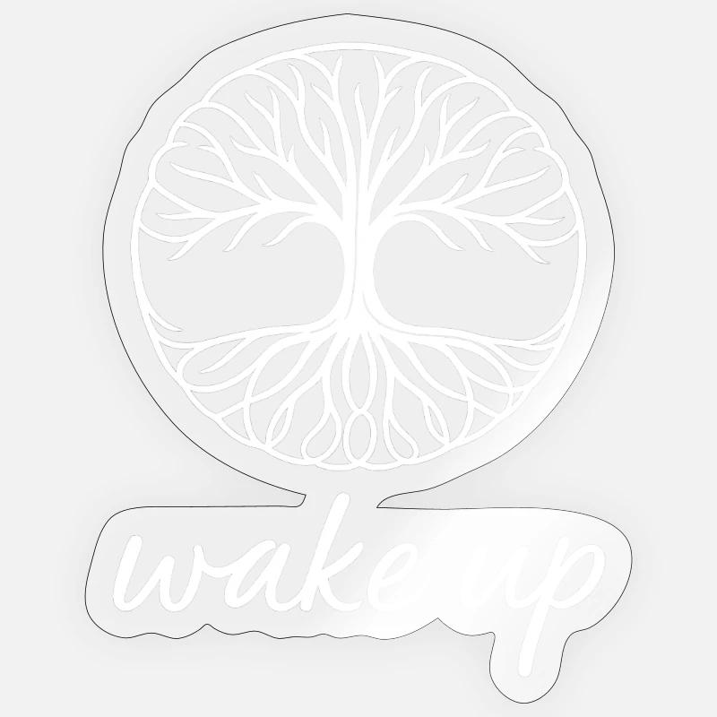 d.one_wakeup - Sticker Größe S (10 x 10 cm) - Transparent glänzend