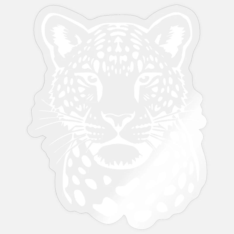 Leopard Leparden Pattern T-shirt Gift - Sticker size S (10 x 10 cm) - transparent glossy