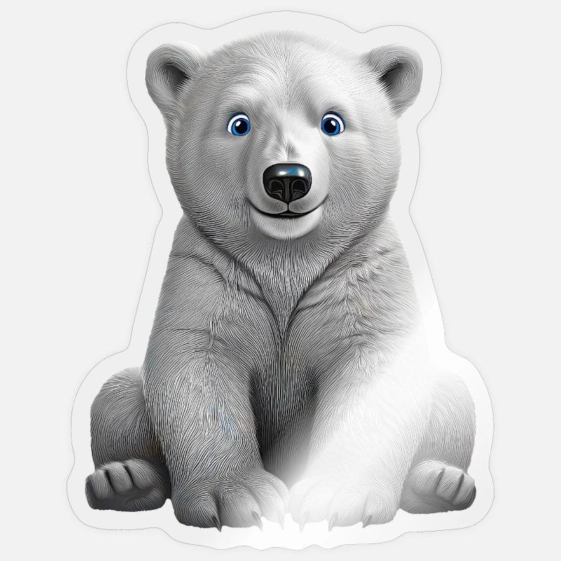 Eisbaer - Sticker taille S (10 x 10 cm) - brillant transparent