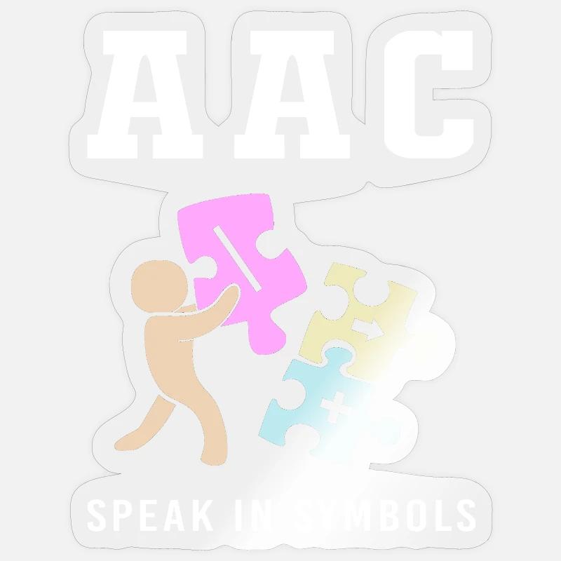 AAC Communication Sign Language SLP - Sticker size S (10 x 10 cm) - transparent glossy