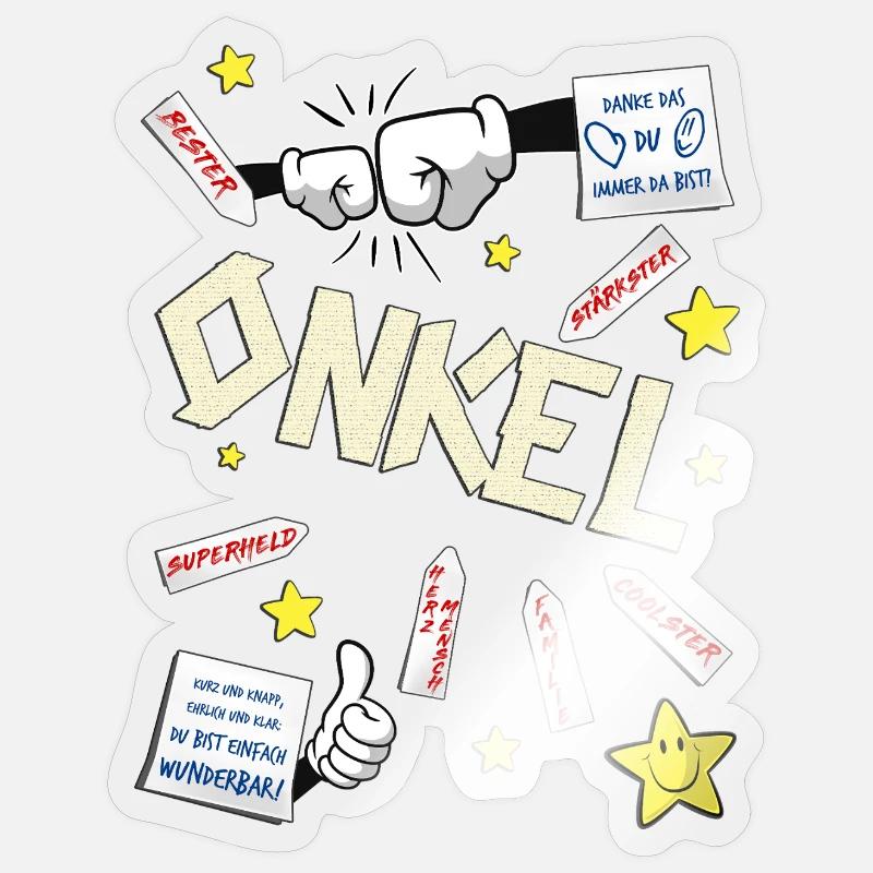 uncle - Sticker size S (10 x 10 cm) - transparent glossy