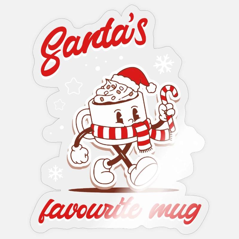 Favorite Santa's Mug - Sticker size S (10 x 10 cm) - transparent glossy