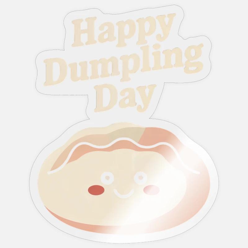 Happy Dumpling Day - Sticker Größe S (10 x 10 cm) - Transparent glänzend