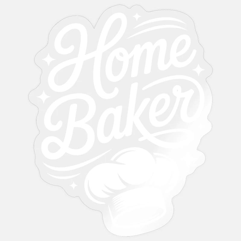 Home Baker – Küchenchef Design - Sticker Größe S (10 x 10 cm) - Transparent glänzend