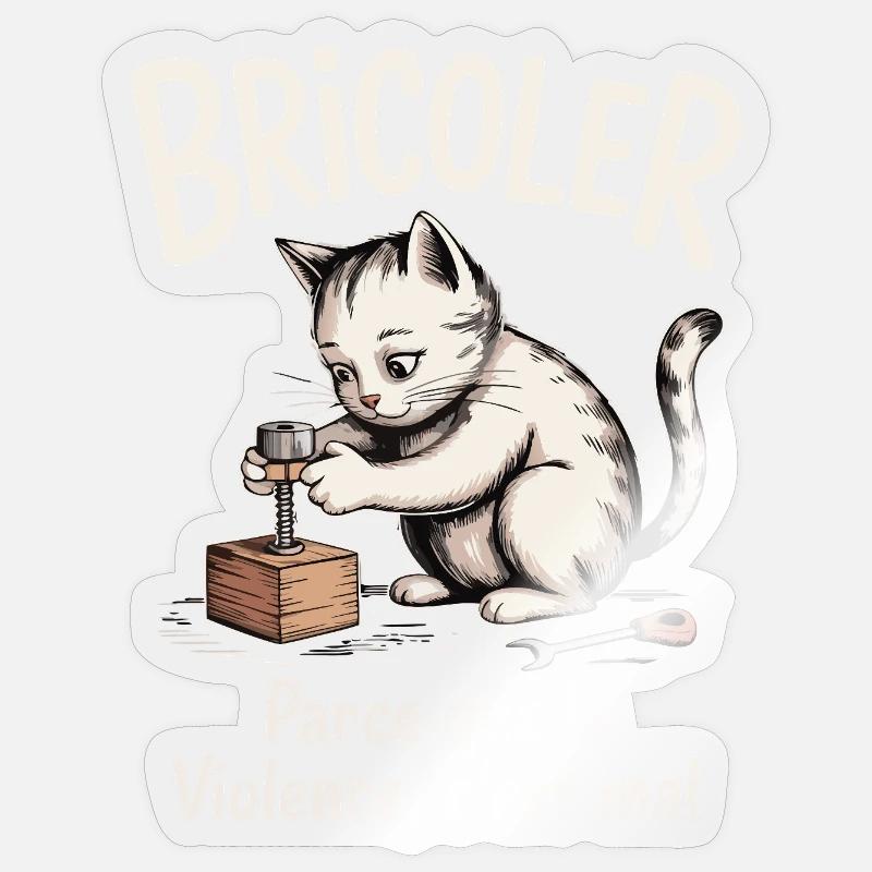 Tinkering, because violence is bad - Sticker size S (10 x 10 cm) - transparent glossy