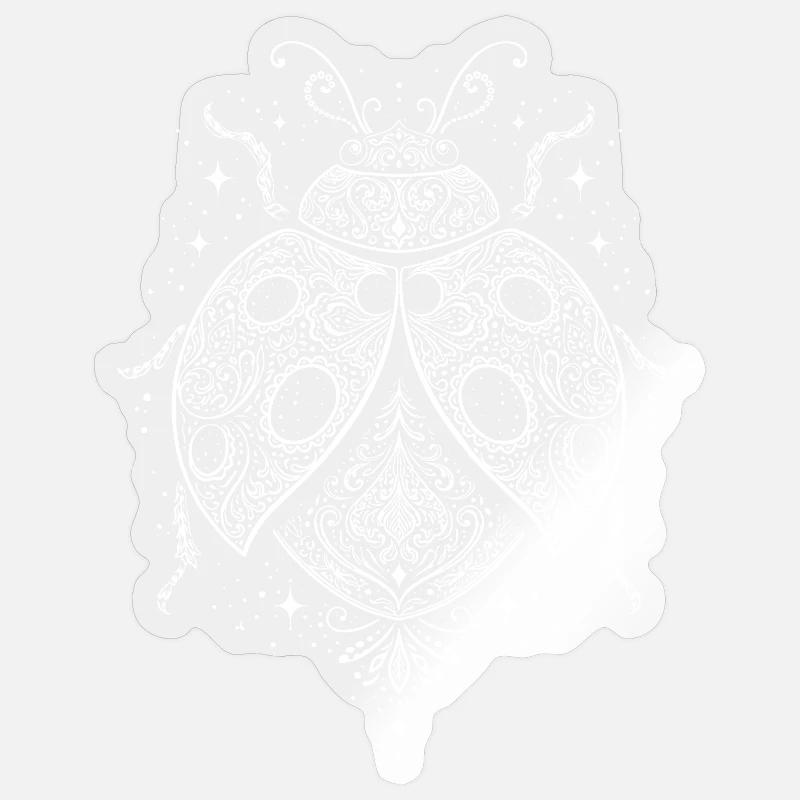MandalaKäfer mit Krone - Sticker Größe S (10 x 10 cm) - Transparent glänzend