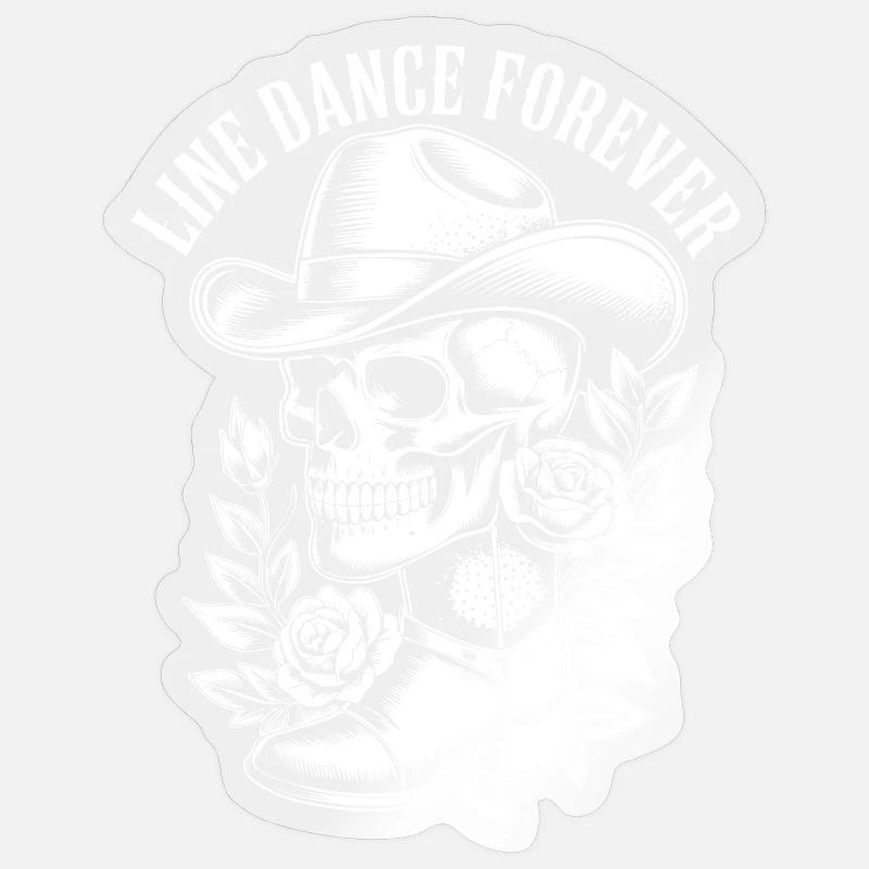 Bone Cowboy with Flower Frame - Sticker size S (10 x 10 cm) - transparent glossy