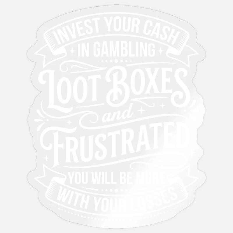 Loot boxes og frustrationsspil satire Sticker størrelse S (10 x 10 cm)