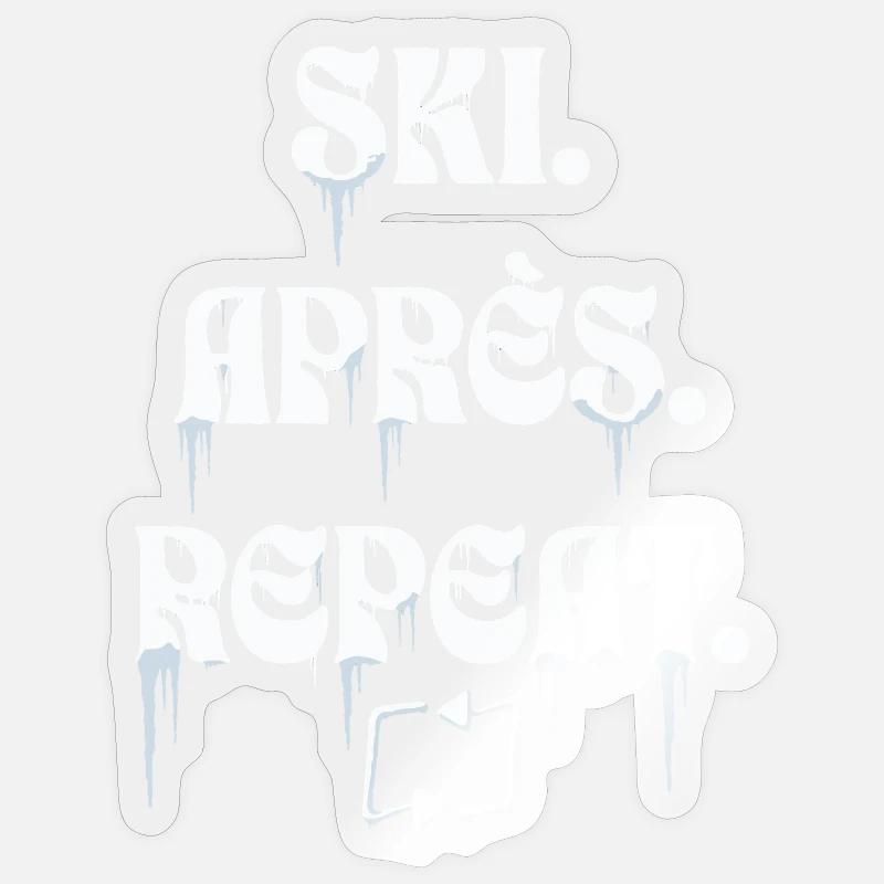 Ski Aprés Repeat Sticker Größe S (10 x 10 cm)