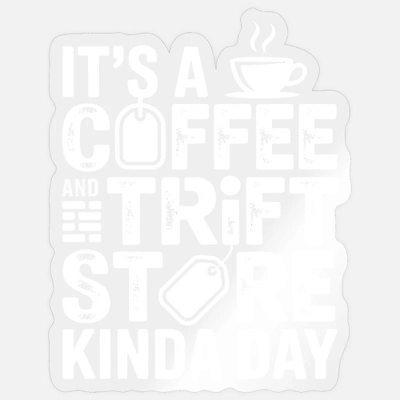 Kaffee- und Secondhand-Tag Sticker Größe S (10 x 10 cm)