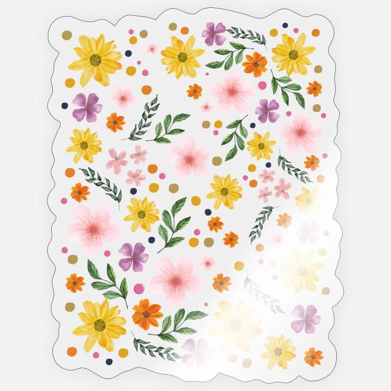 Watercolor Floral Magic Pattern Sticker size S (10 x 10 cm)